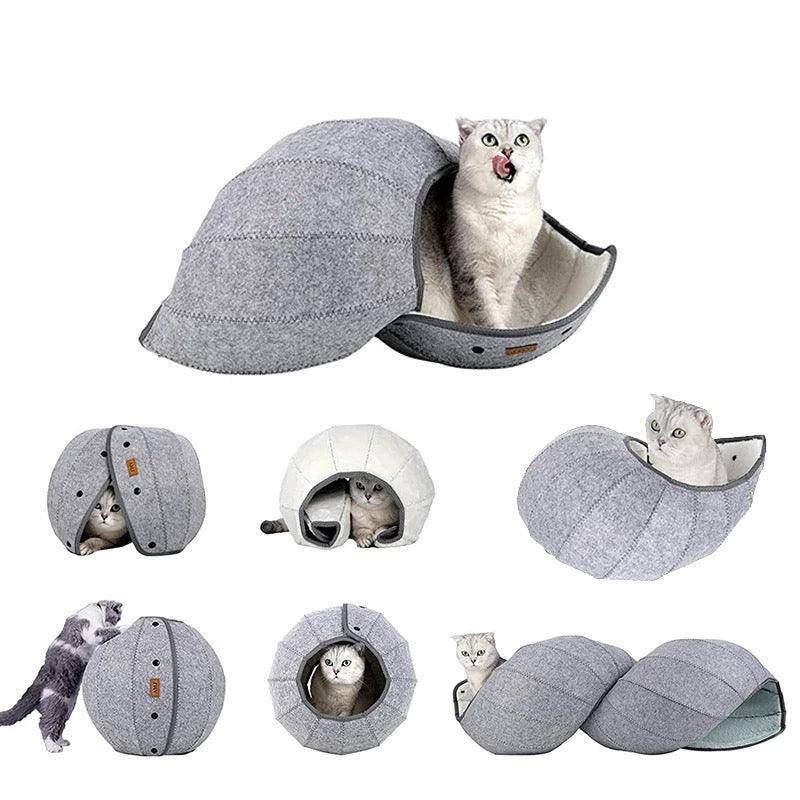 Warm Cat Tunnel Shell Pet Bed Multifunctional
