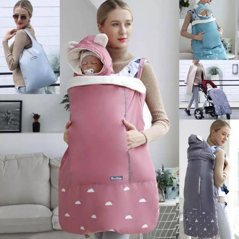 Warm Infant Mantle Baby Carrier Windproof Strap Cover One size Pink