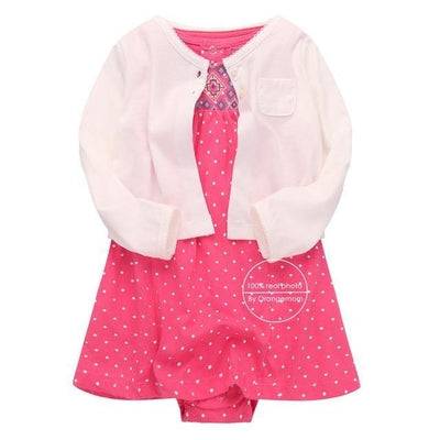 Baby Girl Dress Jacket Pullover Romper Clothes Light Pink