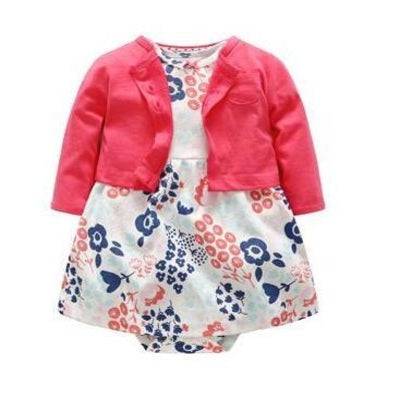Baby Girl Dress Jacket Pullover Romper Clothes Pink