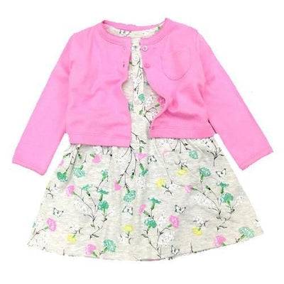 Baby Girl Dress Jacket Pullover Romper Clothes Pink Green