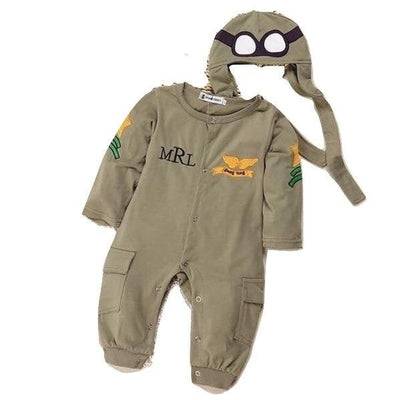 Baby Boy Airforce Beanie Costume Halloween Clothes Green