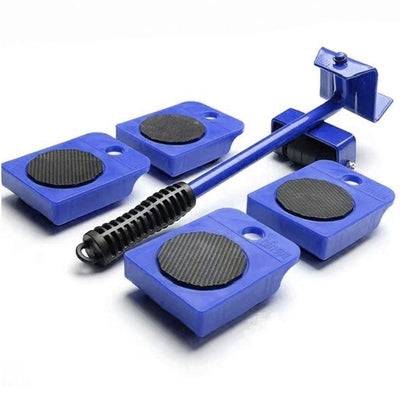 Professional Furniture Lifter Tools Set Mover Wheel Bar Roll Device Blue