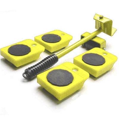 Professional Furniture Lifter Tools Set Mover Wheel Bar Roll Device Yellow