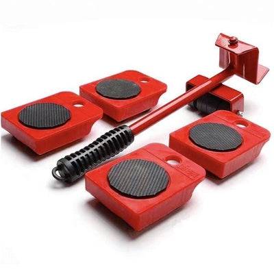 Professional Furniture Lifter Tools Set Mover Wheel Bar Roll Device Red