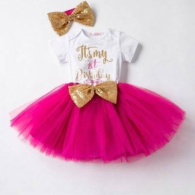 Lovely Girls Romper Skirt Headband Outfit Red 12M