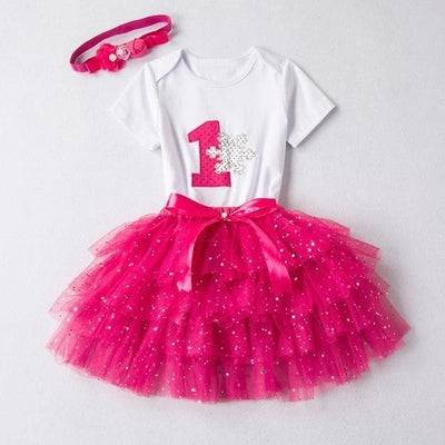 Lovely Girls Romper Skirt Headband Outfit