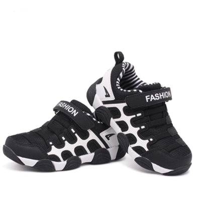 Lovely Unisex Kid Boys Girls Soft Hook & Loop Gingham Sneakers Shoes Black