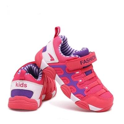 Lovely Unisex Kid Boys Girls Soft Hook & Loop Gingham Sneakers Shoes Red
