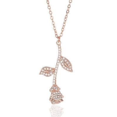 Necklace For Women Stainless Steel Beauty and the Beast Pendant Gilded