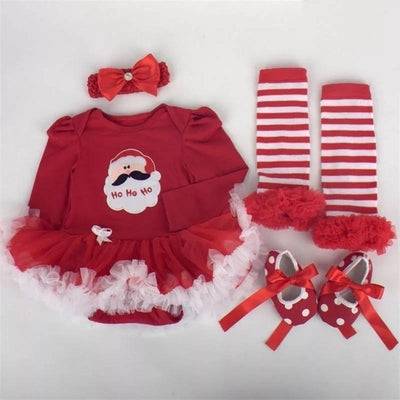 Baby Girl Dress Jumper Suit Footwear Socks Hairband Outfit Maroon Red
