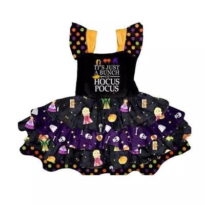 New Princess Hocus Pocus Party Ruffle Halloween Costume Dress Black