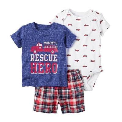 Baby Sets T Shirt Short Romper Outfit Red Blue
