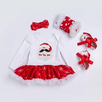 Baby Girl Dress Jumper Suit Footwear Socks Hairband Outfit White Red3