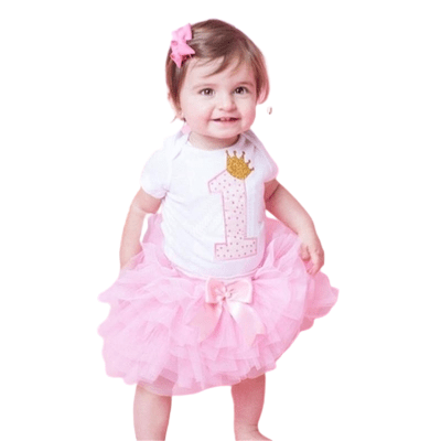 Lovely Girls Romper Skirt Headband Outfit