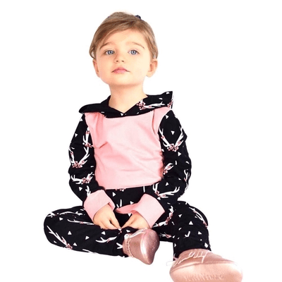 Cute Toddler Baby Girl Floral Hoodie Tops Pants Outfit Pink