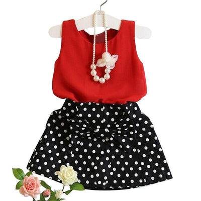 Summer Chiffon Vest Skirt Two Picocell Dress Red