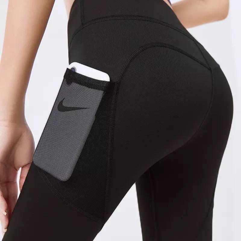 Women Sport Gym Yoga Pant With Pocket Fitness Pants Black