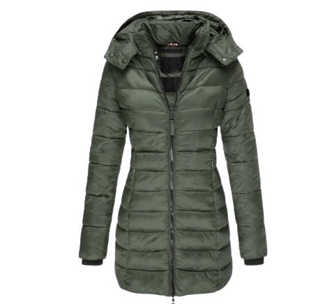 Women Thicken Warm Parkas Zippers Puffer Jacket Coat Army Green