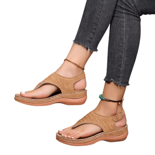 Women Comfortable Slippers Orthopedic Wedge Sandals Khaki