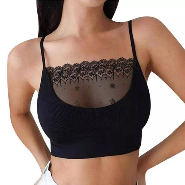 Women Sexy Chest Crop Backless Tank Top Black