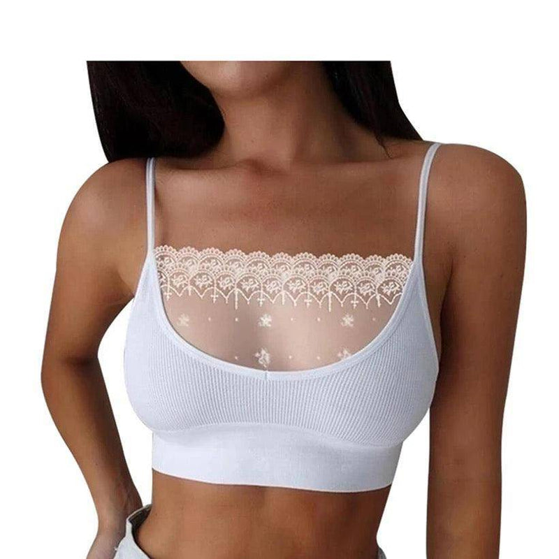 Women Sexy Chest Crop Backless Tank Top White