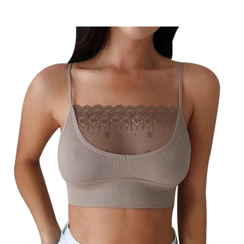 Women Sexy Chest Crop Backless Tank Top Gray