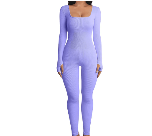 Women Skinny Yoga Jumpsuit Sports Playsuit Purple