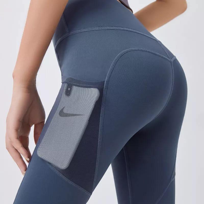 Women Sport Gym Yoga Pant With Pocket Fitness Pants Dark Blue