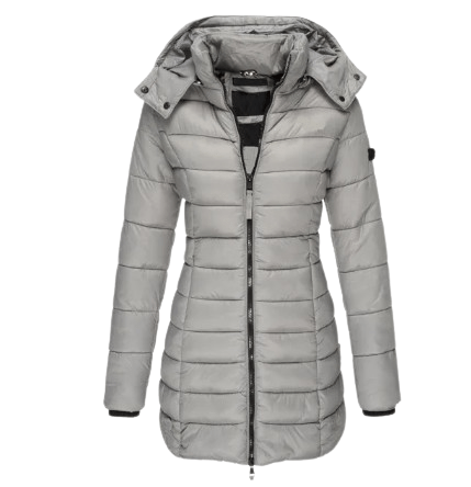 Women Thicken Warm Parkas Zippers Puffer Jacket Coat Grey