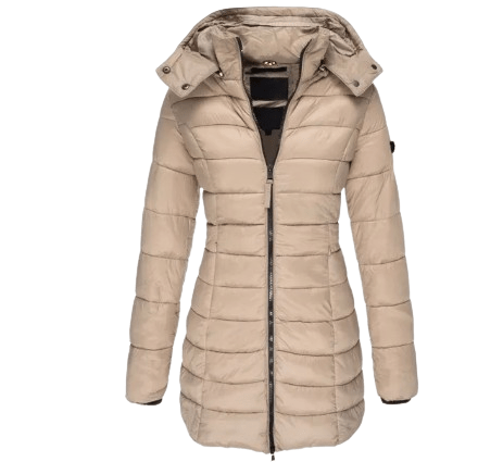 Women Thicken Warm Parkas Zippers Puffer Jacket Coat Khaki
