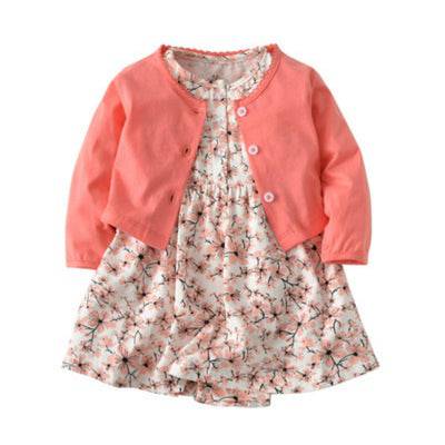 Baby Girl Dress Jacket Pullover Romper Clothes Pink White