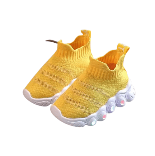 Fashionable Unisex Led Breathable Sneakers Shoes Yellow