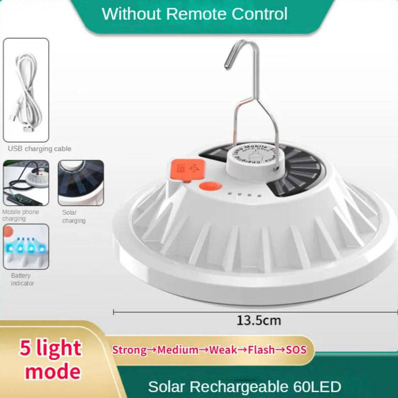60/120LED Solar Camping Light Remote Tent Lamp 60LED Solar energy