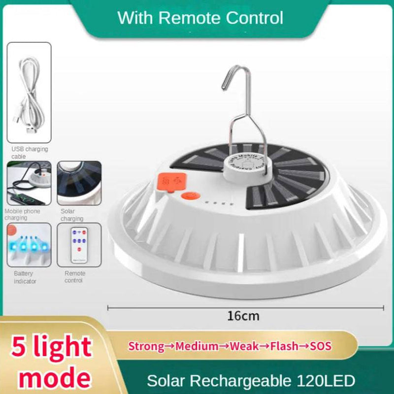 60/120LED Solar Camping Light Remote Tent Lamp 120LED Remote Control
