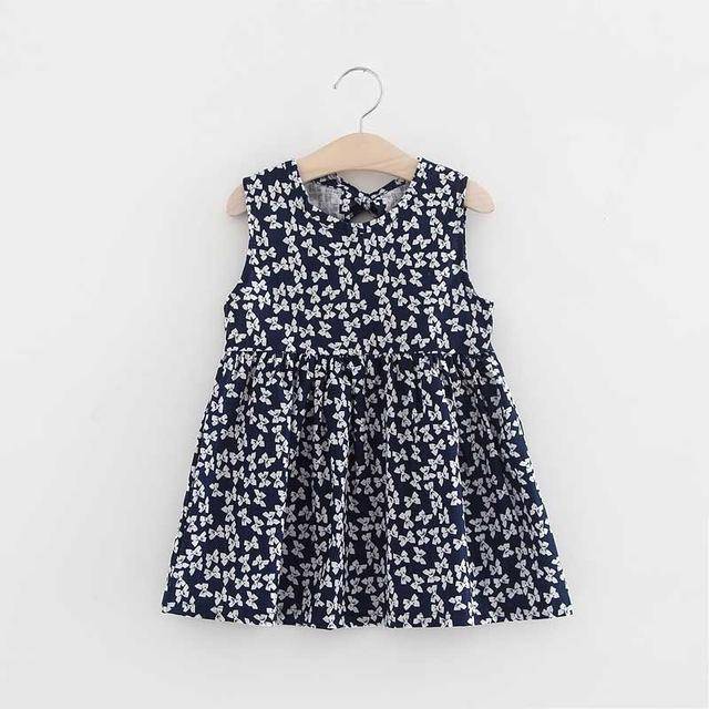 kid Teen Girls Summer V Back Dress Clothes navybow