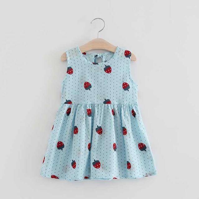 kid Teen Girls Summer V Back Dress Clothes bluestrawbery