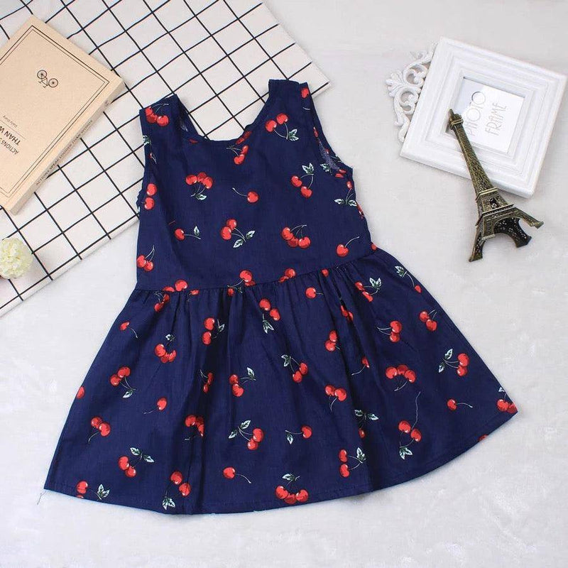 kid Teen Girls Summer V Back Dress Clothes navy