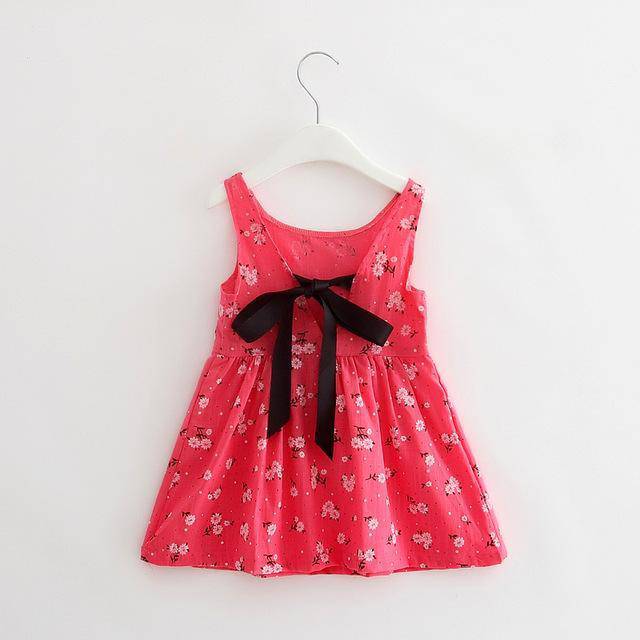 kid Teen Girls Summer V Back Dress Clothes Rose