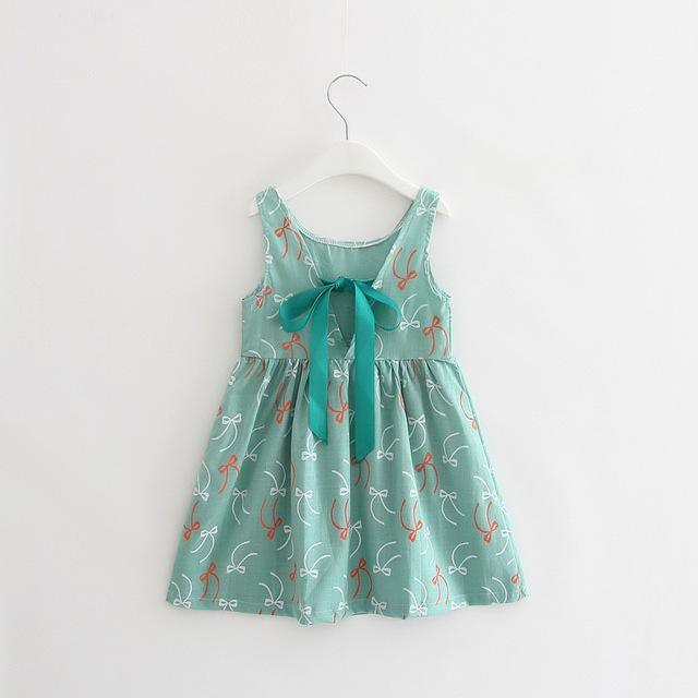 kid Teen Girls Summer V Back Dress Clothes Green