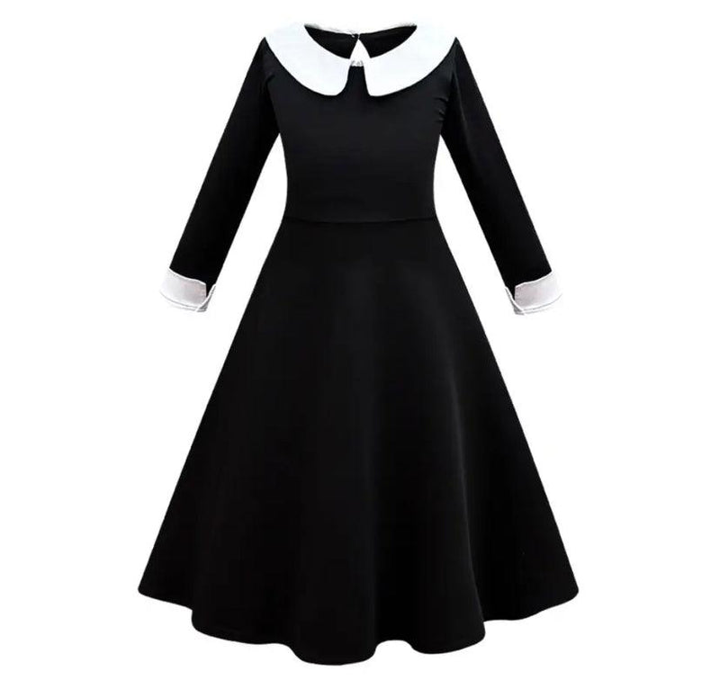 Addams Wednesday Uniform Cosplay Costume Dress Black dress