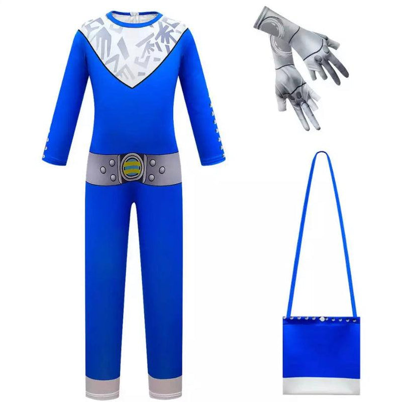 Blue Zombies 3 Cheerleader Addison Halloween Costume Blue jumpsuit with gloves bag