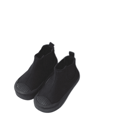 Children Soft High-top Canvas Shoes Black single