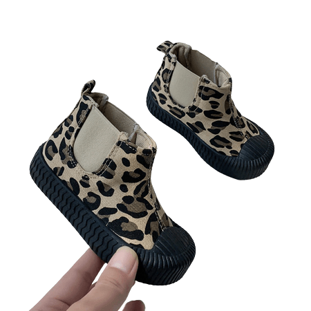 Children Soft High-top Canvas Shoes Leopard single