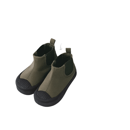 Children Soft High-top Canvas Shoes Army Green Single