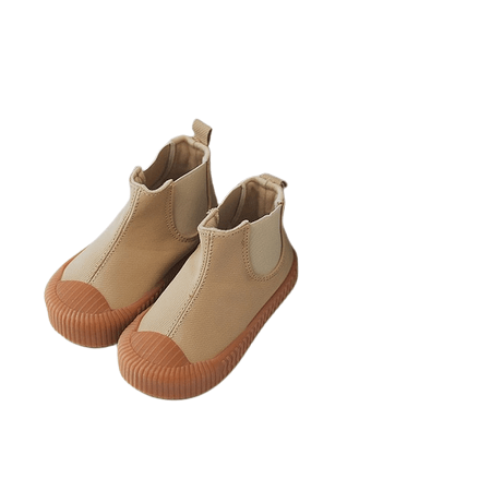 Children Soft High-top Canvas Shoes Khaki single