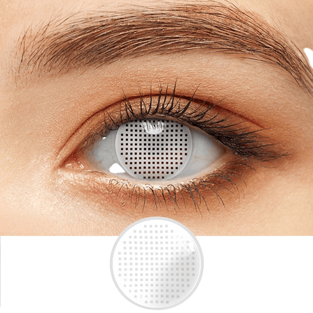 Colorful Contact Eye Lenses Anime Muticolor White mesh