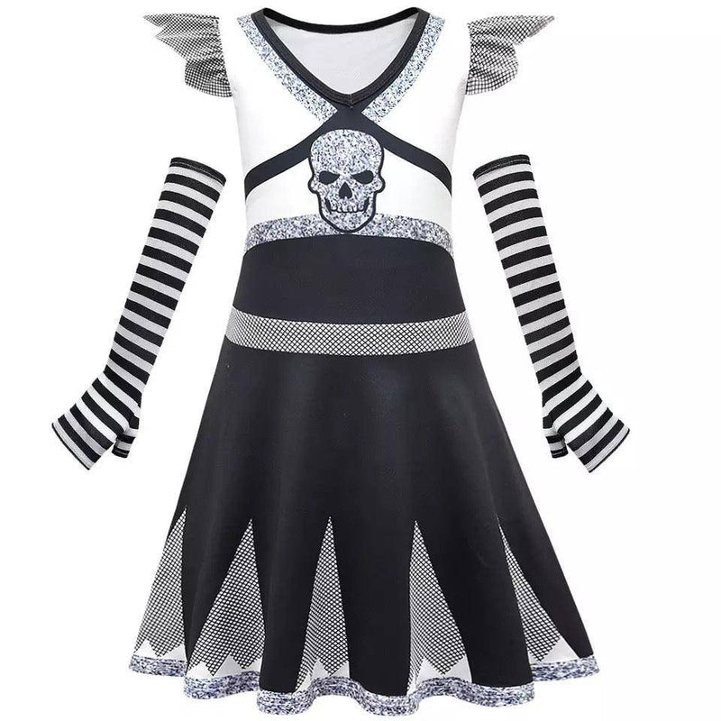 Halloween Zombies 2 Addison Fancy Girls Costume White with gloves
