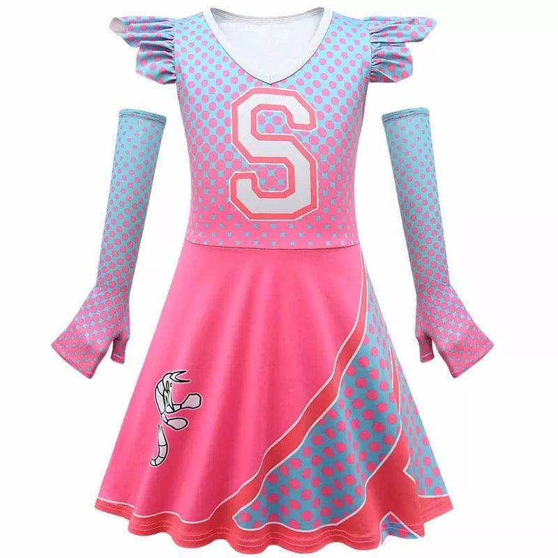 Halloween Zombies 2 Addison Fancy Girls Costume Pink with gloves