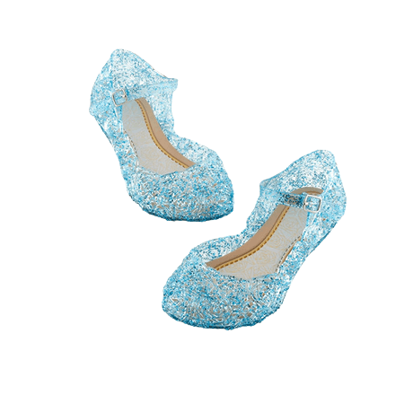 Princess Crystal Jelly Wedge Shoes Blue